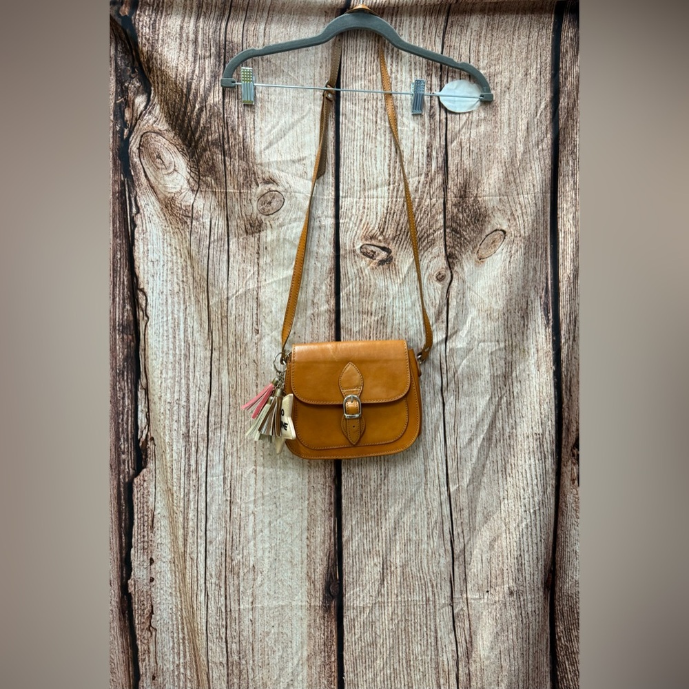Orange Leather Crossbody Bag